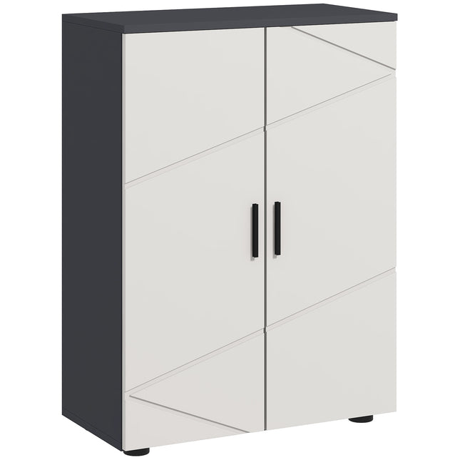 Small Bathroom Storage Cabinet with Adjustable Shelves - Grey