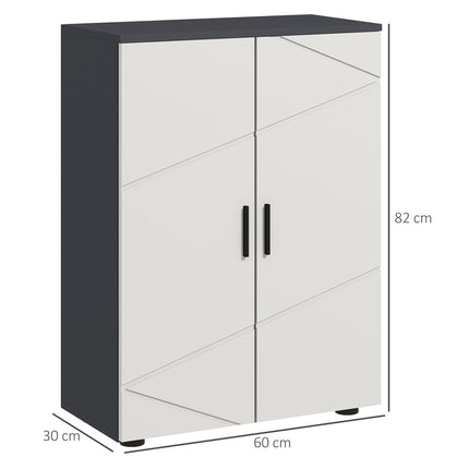 Small Bathroom Storage Cabinet with Adjustable Shelves - Grey