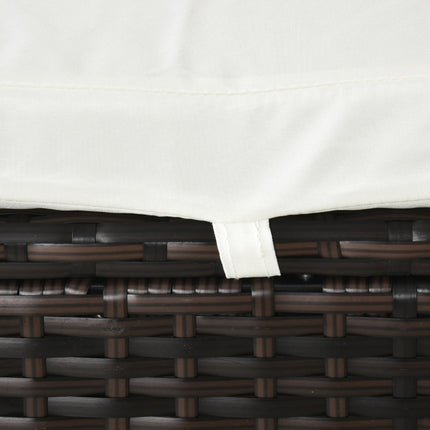 Set of 2 PE Rattan Outdoor Sun Loungers with Cushions - Brown