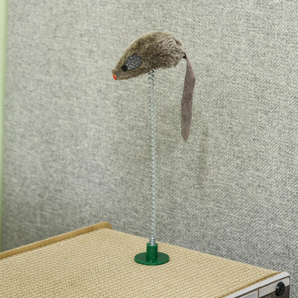 TV-Shaped Cat Scratching Board with Catnip and Toy Rat 43x23x32.5cm - Brown Grey Black
