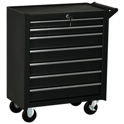 7-Drawer Tool Box on Wheels, Lockable Tool Cabinet with EVA Pat & Ball Bearing,
