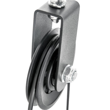Cable Machine Pulley System for Lat Pulldown & Upper Body Training with DIY Weight Loading - Black
