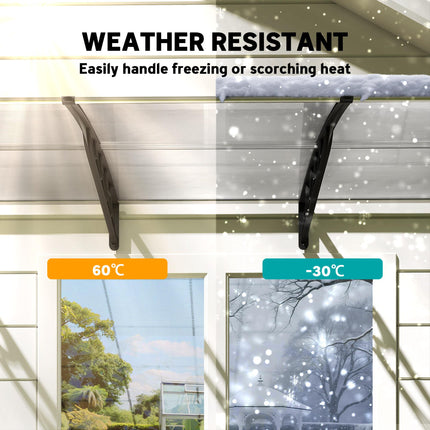 Front Door Canopy, Outdoor Awning, Rain Shelter, 303 x 96cm , Clear