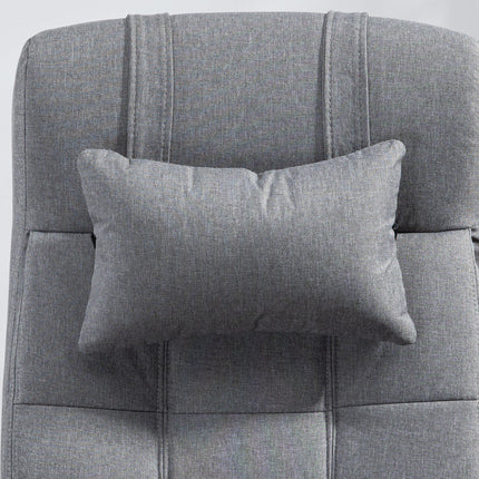 Vibration Massage Office Chair with Heat, Reclining Fabric Computer Chair with Head Pillow, Footrest & Armrest - Grey
