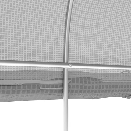 3 Piece Walk-In Polytunnel Greenhouse Set with Mesh Windows and PE Cover - White