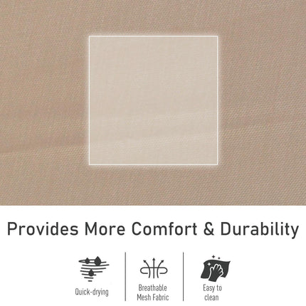 2Pcs Patio Garden Rocking Chairs with Breathable Mesh, Removable Headrest & Side Storage Bag - Cream White