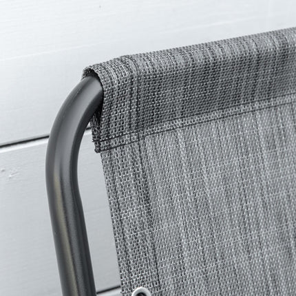 Set of 6 Ergonomic Folding Patio Chairs with Steel Frame - Grey