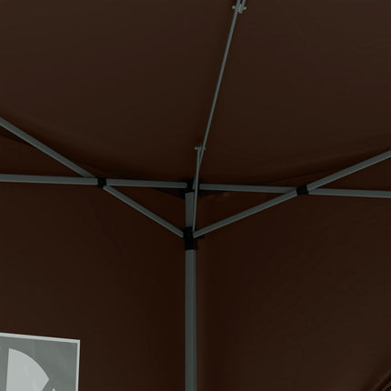3 Piece Pop Up Gazebo Tent with Windows and Carry Bag - Coffee