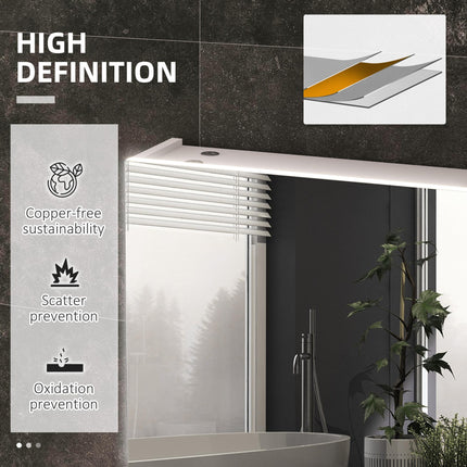 Modern Bathroom Mirror Cabinet with Adjustable Shelves and USB Charging - White