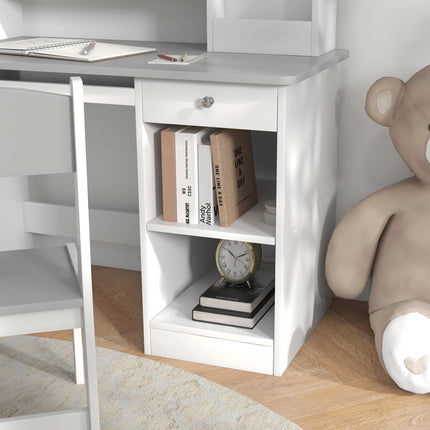 Kids 2 Piece Desk and Chair Set with Storage - Grey