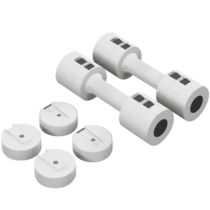 Set of 2 Adjustable 5kg Steel Dumbbells for Home Gym Workout - White