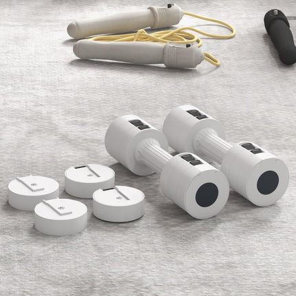 Set of 2 Adjustable 5kg Steel Dumbbells for Home Gym Workout - White