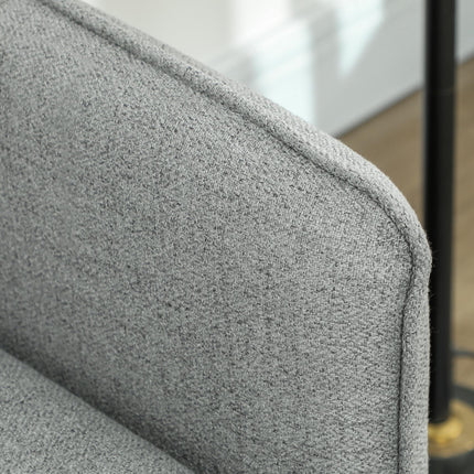 Button Tufted 2 Seater Fabric Sofa with Cushions for Living Room - Grey