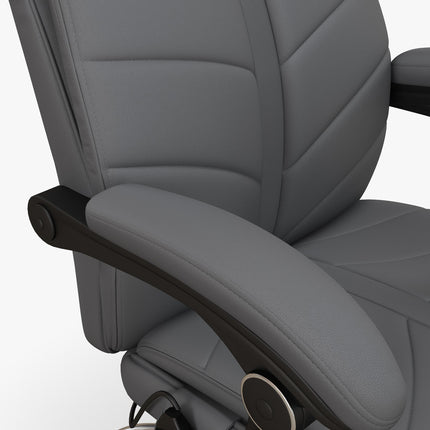 Vibration Massage Office Chair with Heat, Reclining Back, Footrest & Armrest - Grey