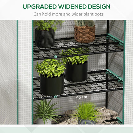 5 Tier Portable Mini Greenhouse with Reinforced PE Cover - White