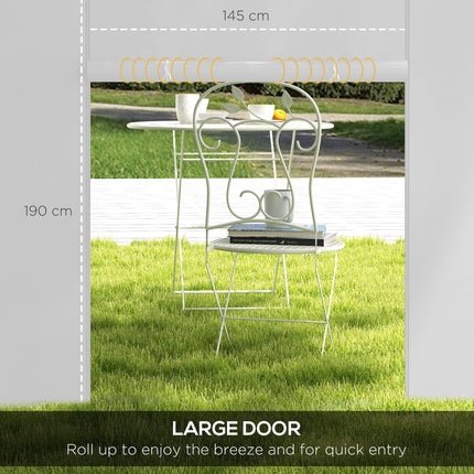 Set of 2 Gazebo Side Panels with Windows and Zipped Doors for 3x3m or 3x6m Canopy - White