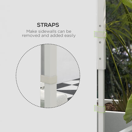Set of 2 Gazebo Side Panels with Windows and Zipped Doors for 3x3m or 3x6m Canopy - White