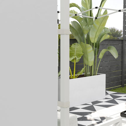 Set of 2 Gazebo Side Panels with Windows and Zipped Doors for 3x3m or 3x6m Canopy - White