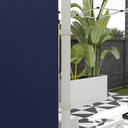 Set of 2 Gazebo Side Walls with Windows and Doors for 3x3/3x6m Canopy - Blue