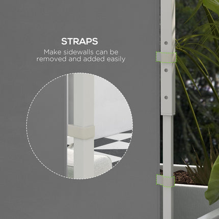 Set of 2 Gazebo Side Panels with Windows and Zipped Doors for 3x3/3x6m Canopy - Light Grey
