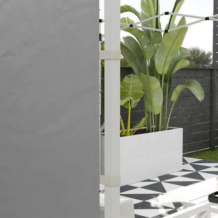 Set of 2 Gazebo Side Panels with Windows and Zipped Doors for 3x3/3x6m Canopy - Light Grey