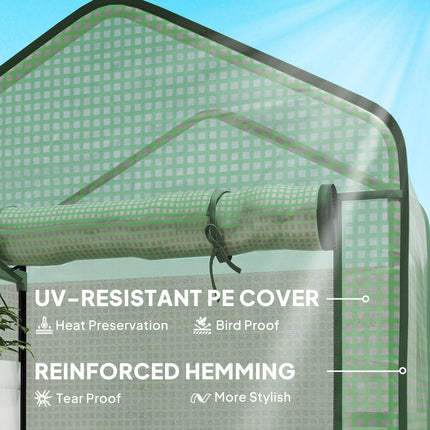 5 Tier Portable Mini Greenhouse with Reinforced PE Cover - Green