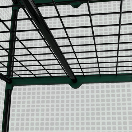 Four-Tier Mini Greenhouse with Reinforced Plastic Cover - Green