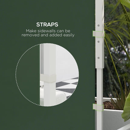 Set of 2 Gazebo Side Panels with Windows and Zipped Doors for 3x3/3x6m Canopy - Green