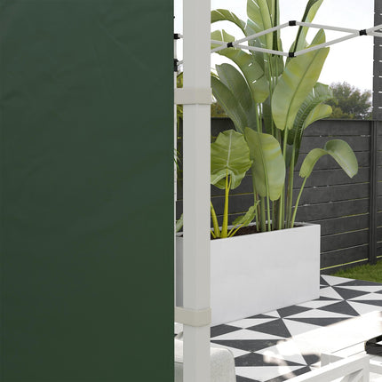 Set of 2 Gazebo Side Panels with Windows and Zipped Doors for 3x3/3x6m Canopy - Green