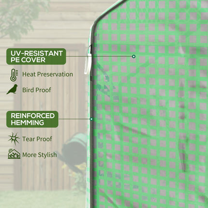 Walk-in Greenhouse with 3 Tier Shelves and Reinforced PE Cover - Green