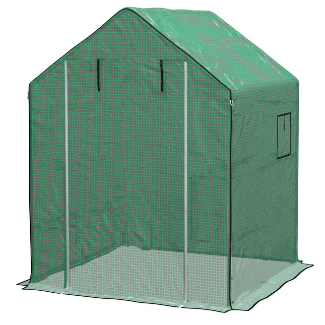 Outsunny Greenhouse Replacement Cover with Roll-up Door and Windows - Green