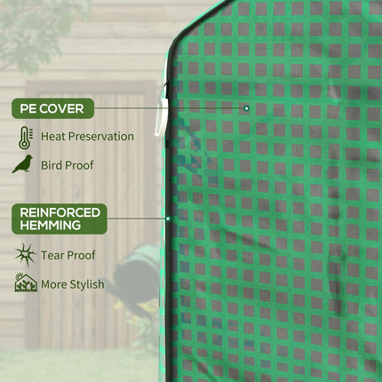 Outsunny Greenhouse Replacement Cover with Roll-up Door and Windows - Green