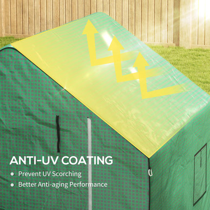 Outsunny Greenhouse Replacement Cover with Roll-up Door and Windows - Green