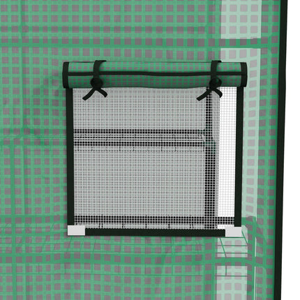 Outsunny Greenhouse Replacement Cover with Roll-up Door and Windows - Green