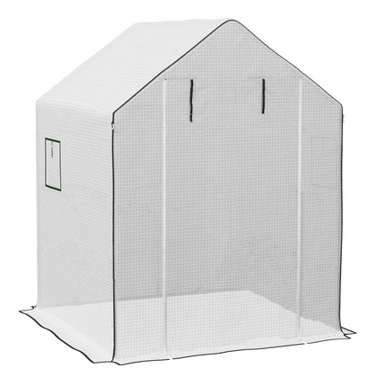 Outsunny Greenhouse Cover Replacement with Roll-Up Door and Windows - White
