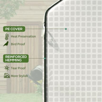 Outsunny Greenhouse Cover Replacement with Roll-Up Door and Windows - White