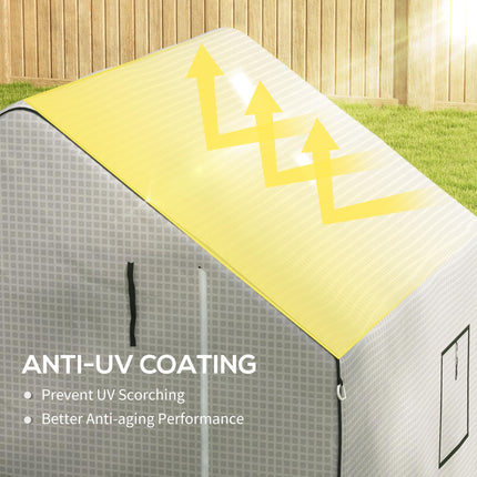 Outsunny Greenhouse Cover Replacement with Roll-Up Door and Windows - White