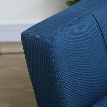 3-In-1 Convertible Chair Bed with Adjustable Backrest & Side Pockets - Blue