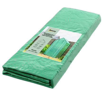 Outsunny Greenhouse Cover Replacement with Roll-up Door & Windows 140x73x190cm - Green