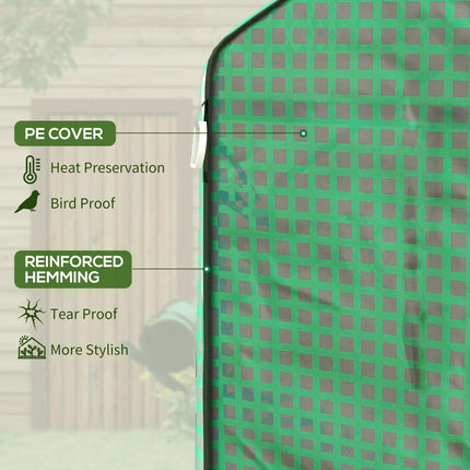 Outsunny Greenhouse Cover Replacement with Roll-up Door & Windows 140x73x190cm - Green