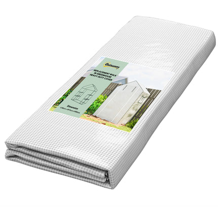 Outsunny Greenhouse Cover Replacement with Roll-Up Door and Windows 190x140x73cm - White