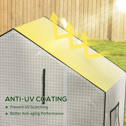 Outsunny Greenhouse Cover Replacement with Roll-Up Door and Windows 190x140x73cm - White