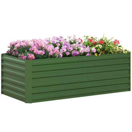 Galvanised Steel Raised Garden Bed 180x90x59 cm with Reinforced Rods - Green