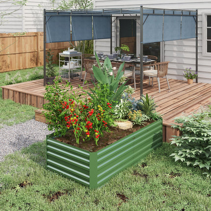 Galvanised Steel Raised Garden Bed 180x90x59 cm with Reinforced Rods - Green
