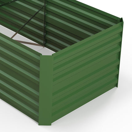 Galvanised Steel Raised Garden Bed 180x90x59 cm with Reinforced Rods - Green