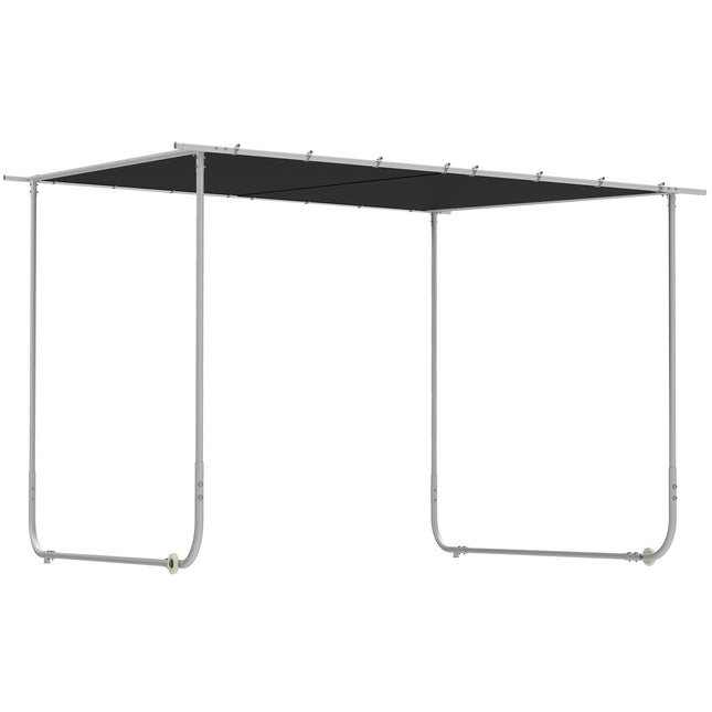 3x3 Metre Mobile Pergola Kit with Wheels and UV30+ Canopy - Dark Grey