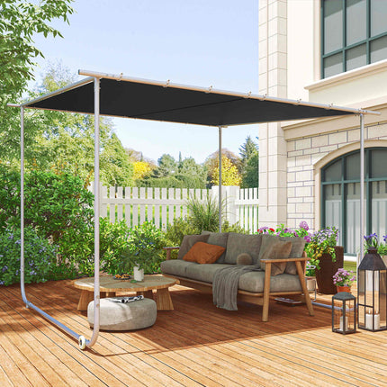 3x3 Metre Mobile Pergola Kit with Wheels and UV30+ Canopy - Dark Grey