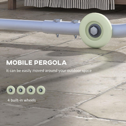 3x3 Metre Mobile Pergola Kit with Wheels and UV30+ Canopy - Dark Grey