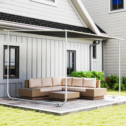 3x3 Metre Mobile Pergola Kit with Wheels and UV30+ Canopy - Dark Grey
