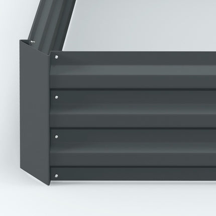 Set of 2 Raised Garden Beds with Open Bottom Drainage - Dark Grey